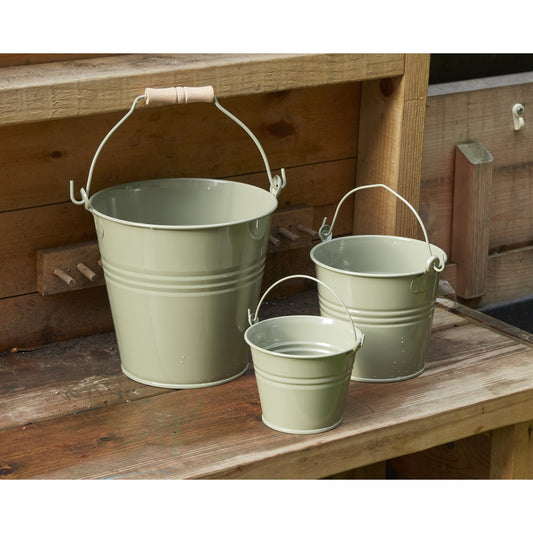 Bucket small, 1.6lt, 6lt Set of 3 Cement Grey