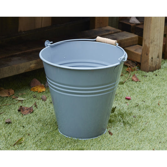 Bucket 12lt with wooden handle Squirrel Grey