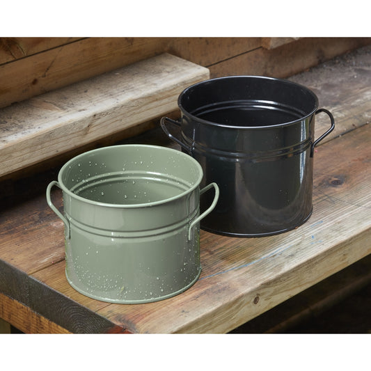 Bucket mini with handle Pack of 2 Green and Black