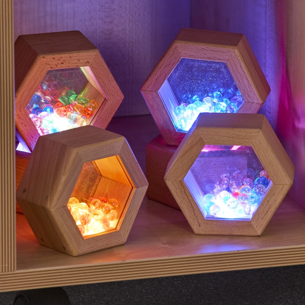 Luminous Wooden Hexagon Shakers Pack of 6