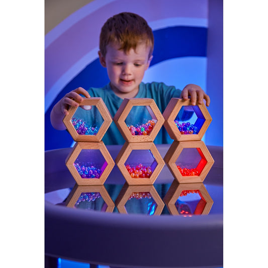 Luminous Wooden Shakers Hexagons Pack of 6