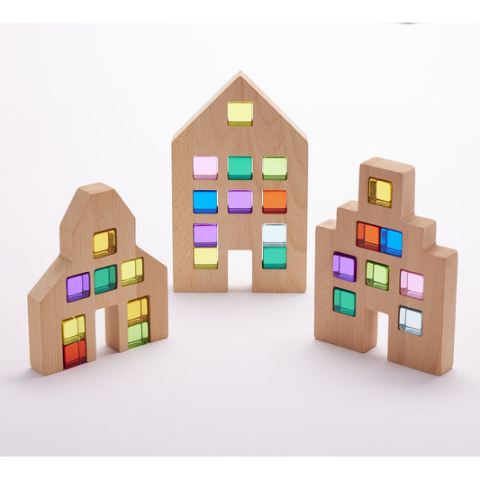 Rainbow Gem Buildings Set of 36