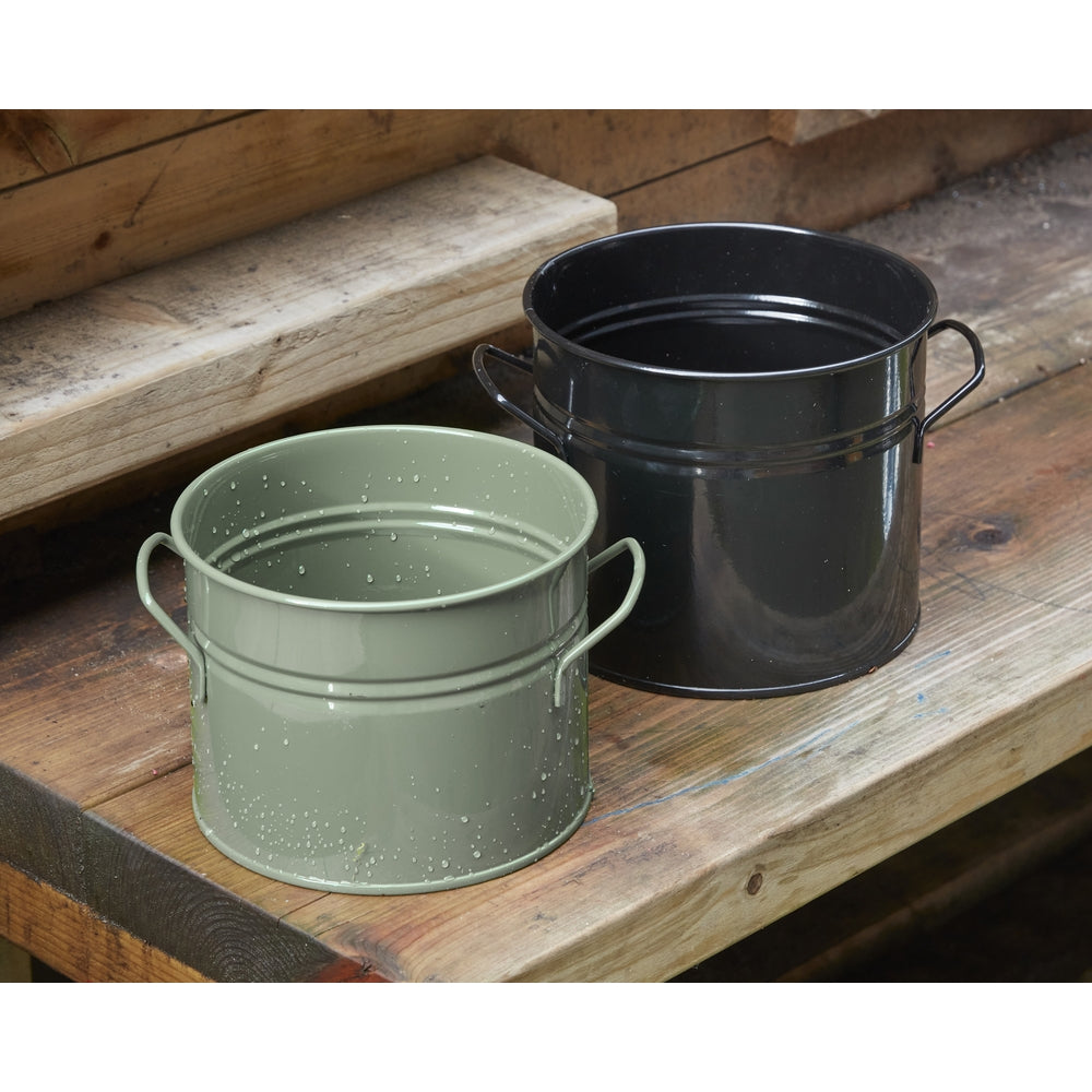 Bucket mini with handle Pack of 2 Green and Black