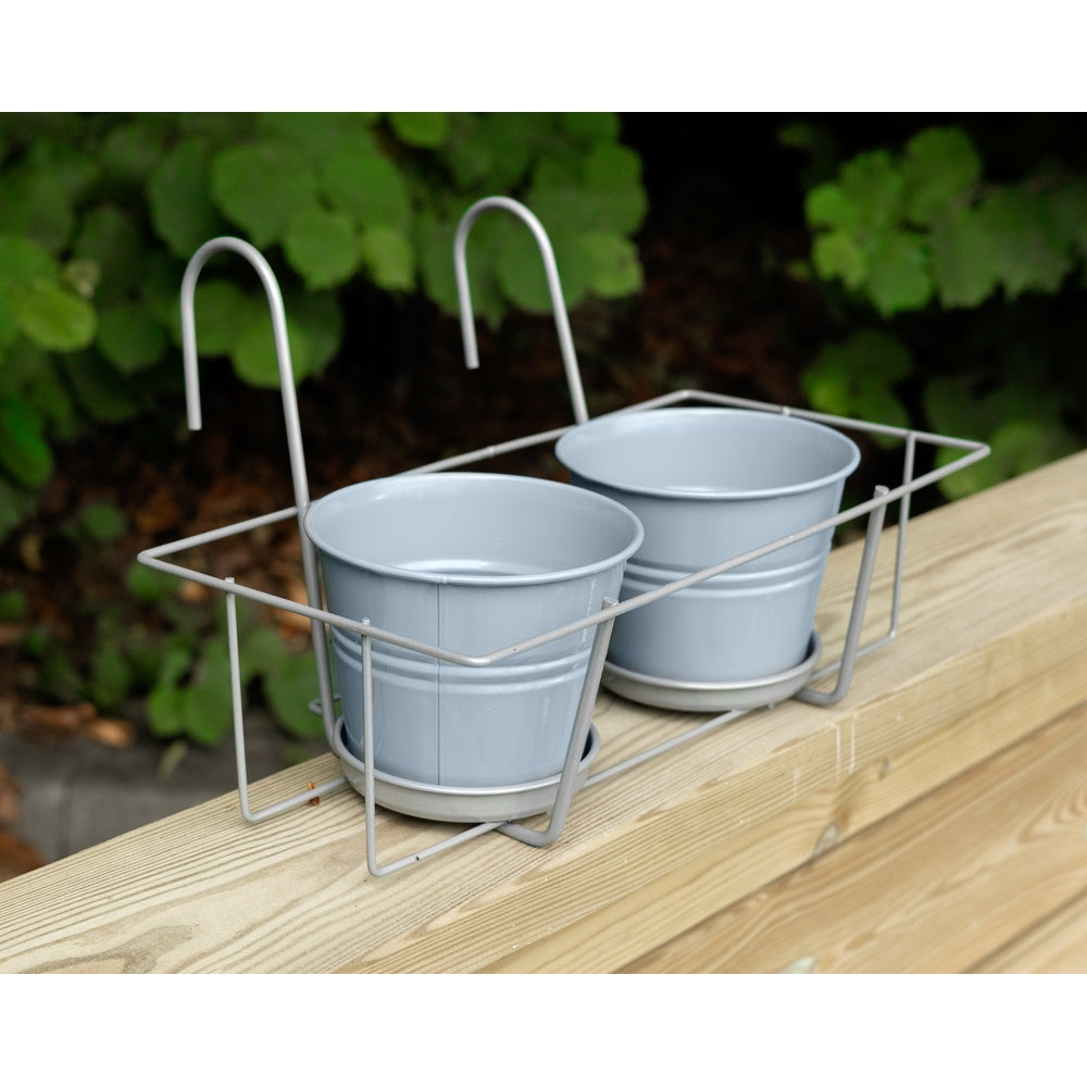 Balcony pot with hanger 2 pots Squirrel Grey