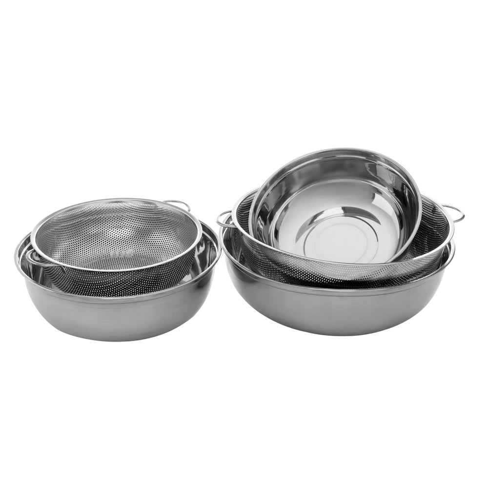 Metal Bowl and Colander Pack of 5