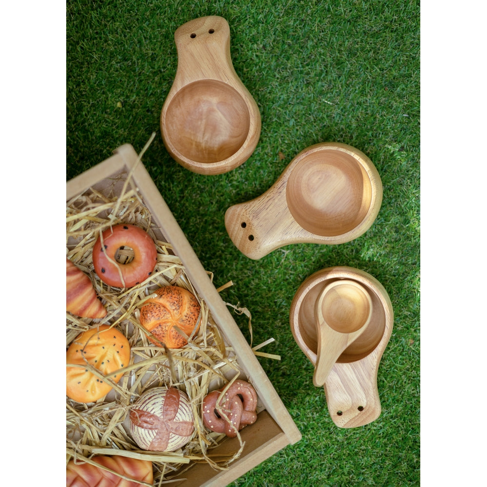 Assorted Wooden Cups Pack of 6