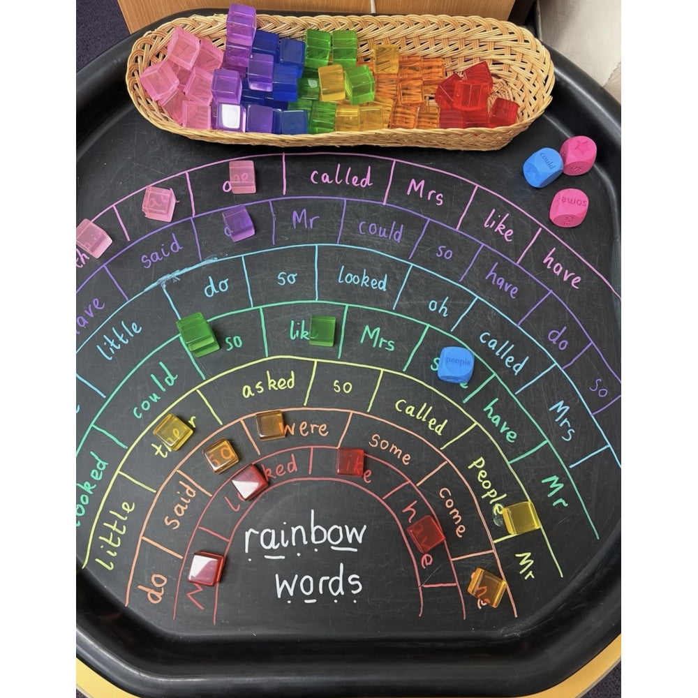 Rainbow Gem Cubes & Tray 100 Pieces