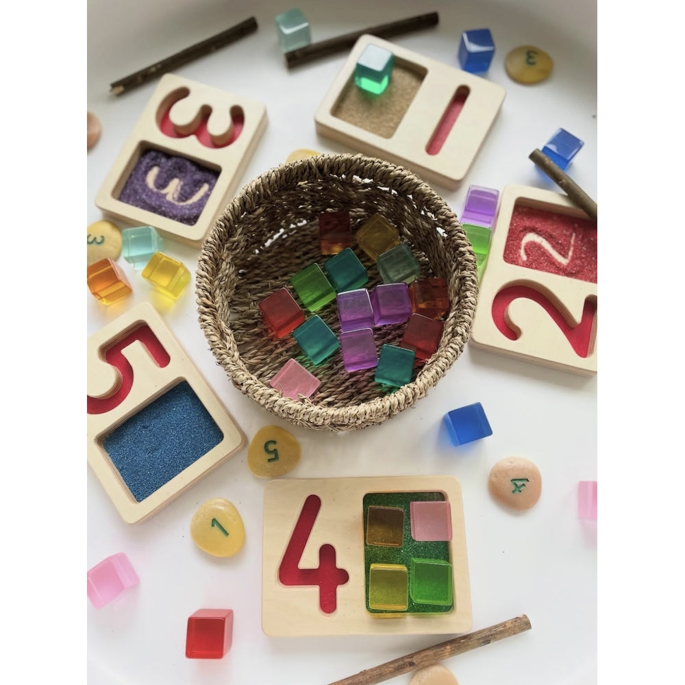 Rainbow Gem Cubes & Tray 100 Pieces