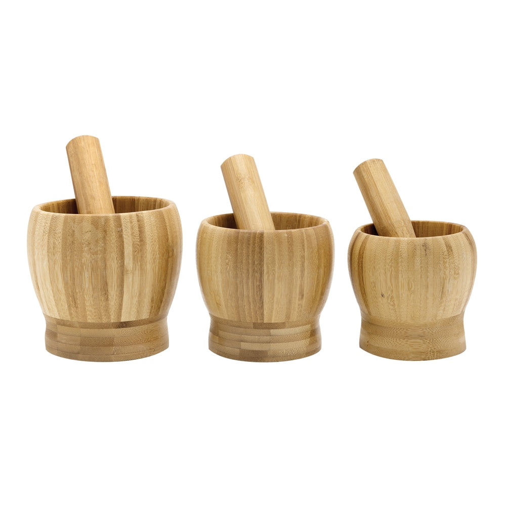 Wooden Pestle and Mortar Pack of 3
