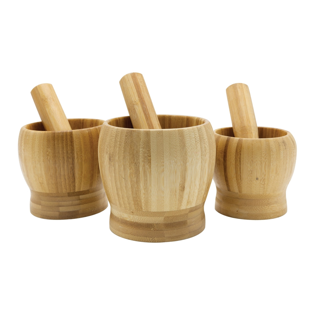 Wooden Pestle and Mortar Pack of 3